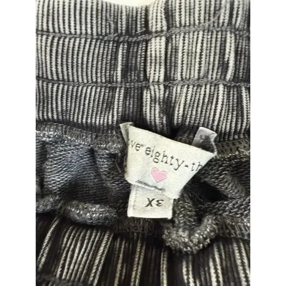 NWT Love 83 Acid Wash Crop Top Drawstring Shorts 3X Black Wash Set 2 Piece - Picture 6 of 7